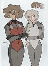 AEŌN - Tanya &amp; Sanda in flightsuits